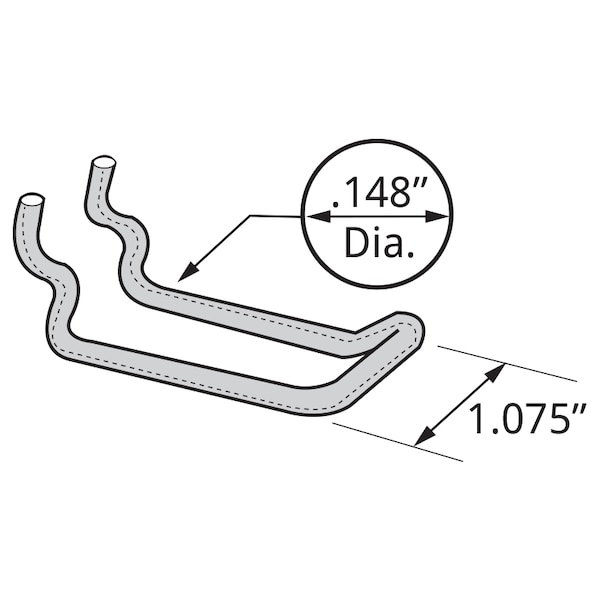 4 Metal Wire Loop Hook: 0.148 Dia., PK50